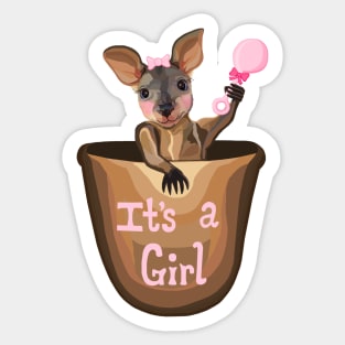 Kangaroo Baby: It's a Girl Sticker